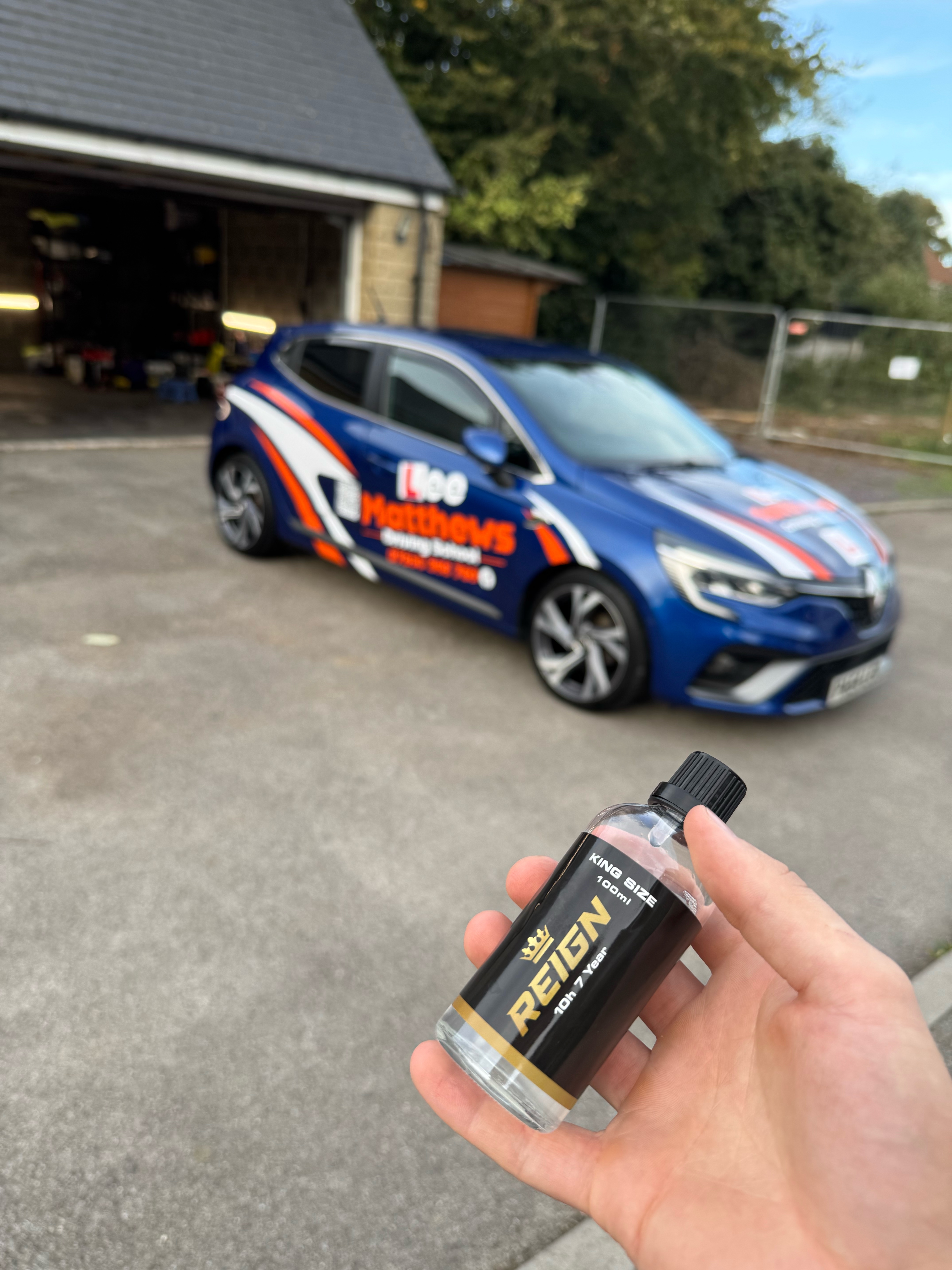 A coated Renault Clio at the Washy Luxe unit in Glapwell